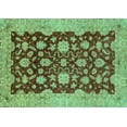 thumbnail image 1 of Ahgly Company Machine Washable Indoor Rectangle Abstract Turquoise Blue Modern Area Rugs, 3' x 5', 1 of 4