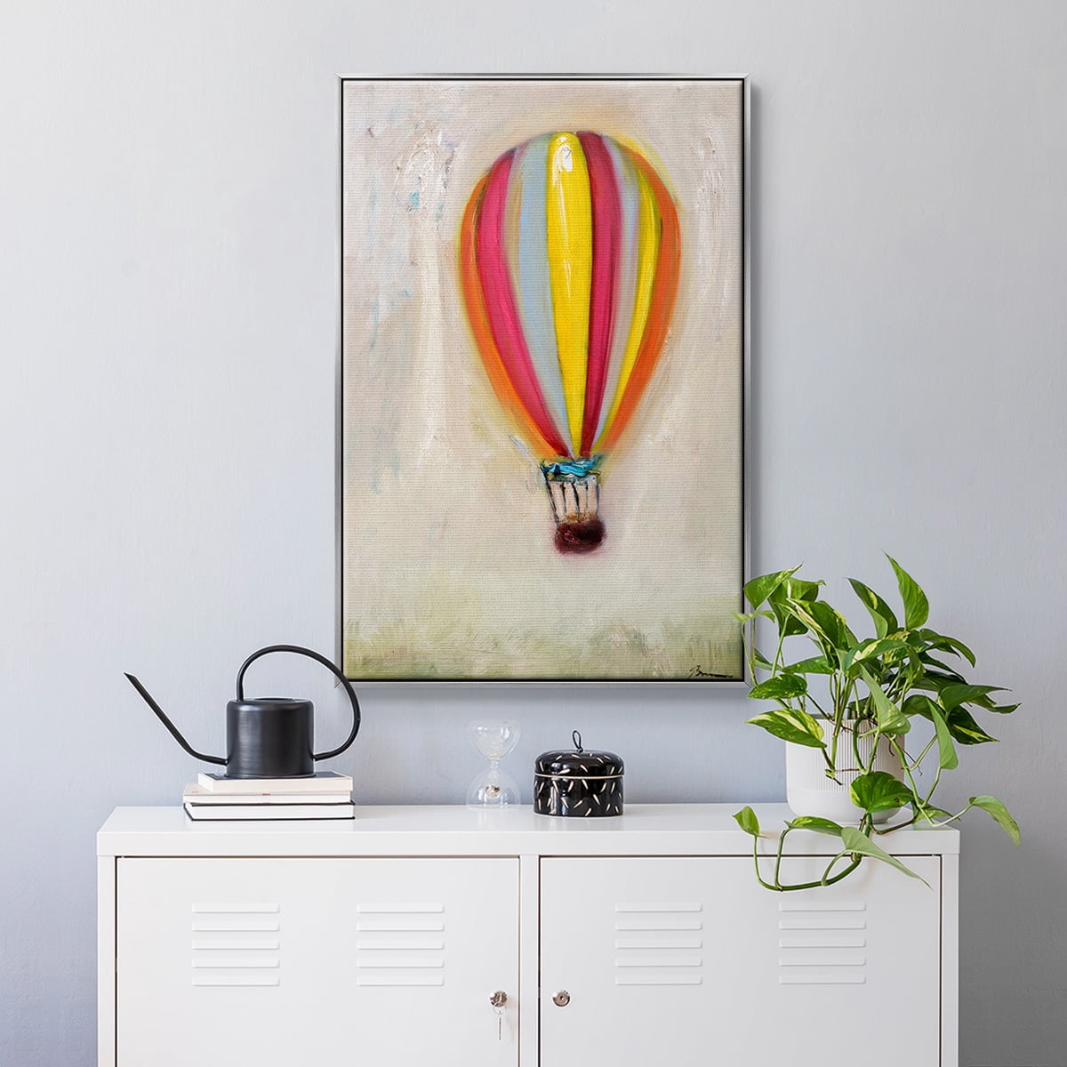 Lucky Hot Air Balloon Framed Premium Gallery Wrapped Canvas - Ready to Hang