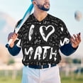 thumbnail image 6 of Daiia I love Math Mens Baseball Jersey Button Down Shirts Short Sleeve Sports Uniforms-XX-Large, 6 of 9