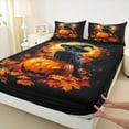 thumbnail image 3 of Manfei Autumn Harvest Fall Bed Sheets Full,Halloween Theme Bedding Full Size,Pumpkin Spider Webs Sheet Set Full,Ultra Soft Room Decor,4-Piece, 3 of 7