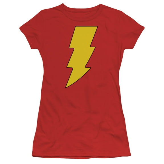DC Comics Shazam Logo S/S Junior Women's T-Shirt Sheer