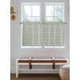 thumbnail image 7 of Half Window Curtain 36 Inches Long, Sage Green Buffalo Plaid Window Treatment Curtain Drapes, Farmhouse Green White Checkered Small Tier Curtains for Bathroom Over Sink, 27.5"x36", 2 Panels, 7 of 7