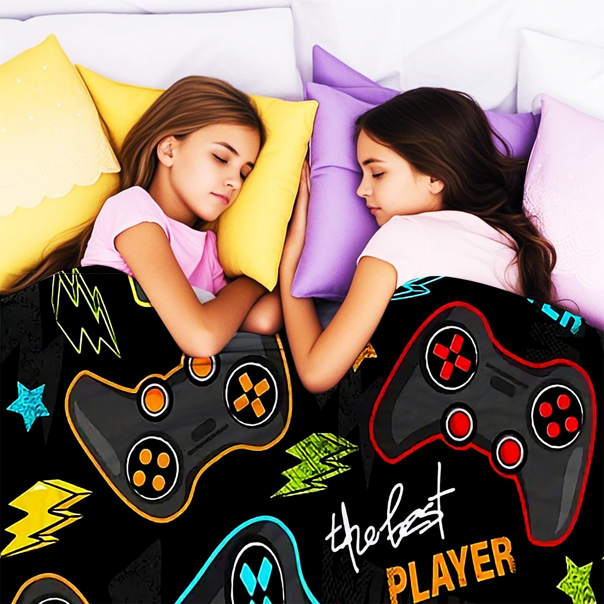 Flannel Fleece Gaming Throw Blanket Bed Blanket, Lightweight Cozy Twin Size Plush Blanket for Sofa Couch,60"X80"