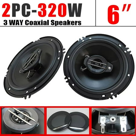 1 Pair 6 Inch 320W 3 Way Universal Car Coaxial Car Music Stereo Full Range Hi-Fi for Car Truck Door Speakers Surround Sound System