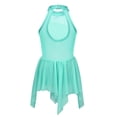 thumbnail image 2 of Venjoe Kids Girls Sequins Lyrical Ballet Dance Dress Halter Cutout Back Modern Dancing Costume Tulle Turquoise 8, 2 of 7