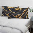 thumbnail image 3 of Abstract Marble Pillow Covers, Linen Long Throw Pillow Case, Black Golden Modern Ombre Fluids Art Holiday Pillow Protector Decorative Cushion Cover for Living Room/Bedroom 20" x 30", 3 of 8