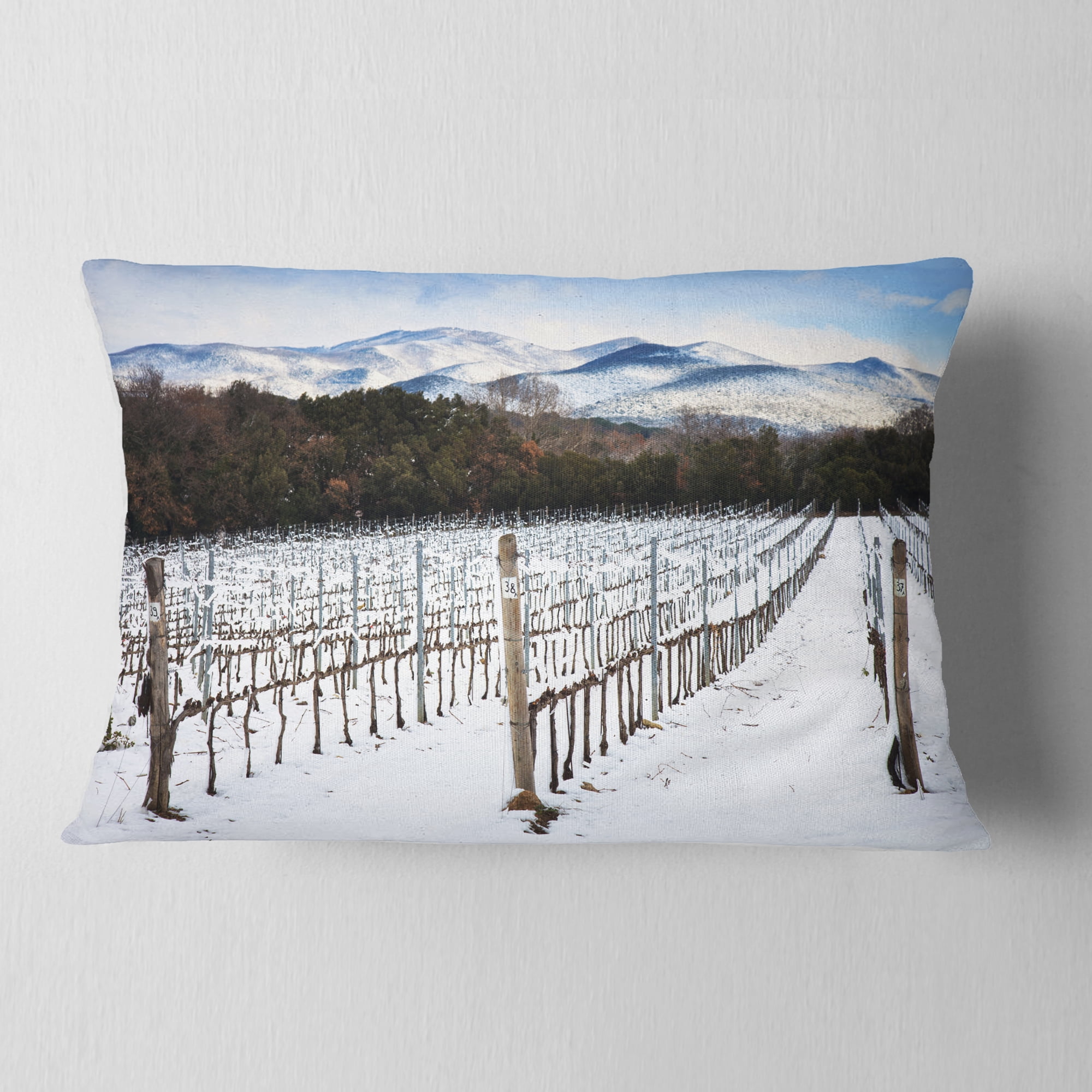 Designart 12" x 20" White Polyester Throw Pillow