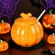 thumbnail image 4 of Pisexur Batería de cocina Recipiente de cerámica con forma de calabaza, resistente a altas temperaturas, para té, especias, sopa, con tapa y cuchara. para la cocina del hogar, 4 of 6