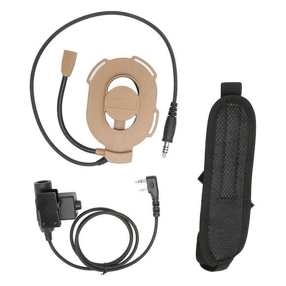 Military Hunting Helmet Headset, Cold Resistant Sturdy Flexible Adjustable Talkie Headset For For Brown,Black