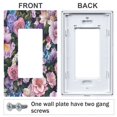 thumbnail image 3 of Yayeee Rocker Switch Wall Plate 2-Gang 4.7"x4.6" Home Decorative Outlet Cover, Pink and Purple Flowers, 3 of 6