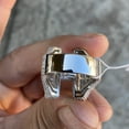 thumbnail image 3 of Men's Real Solid 925 Sterling Silver Initial Letter H Iced Baguette Flooded Out Big Hip Hop Ring Size 11, 3 of 9