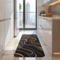 thumbnail image 4 of Black Gold Wave Marble Pattern Kitchen Rug Mat,Kitchen Runner Rugs Non Skid Washable,Decorative Kitchen Floor Mats for Kitchen,Sink,Laundry,17"x47.2", 4 of 7