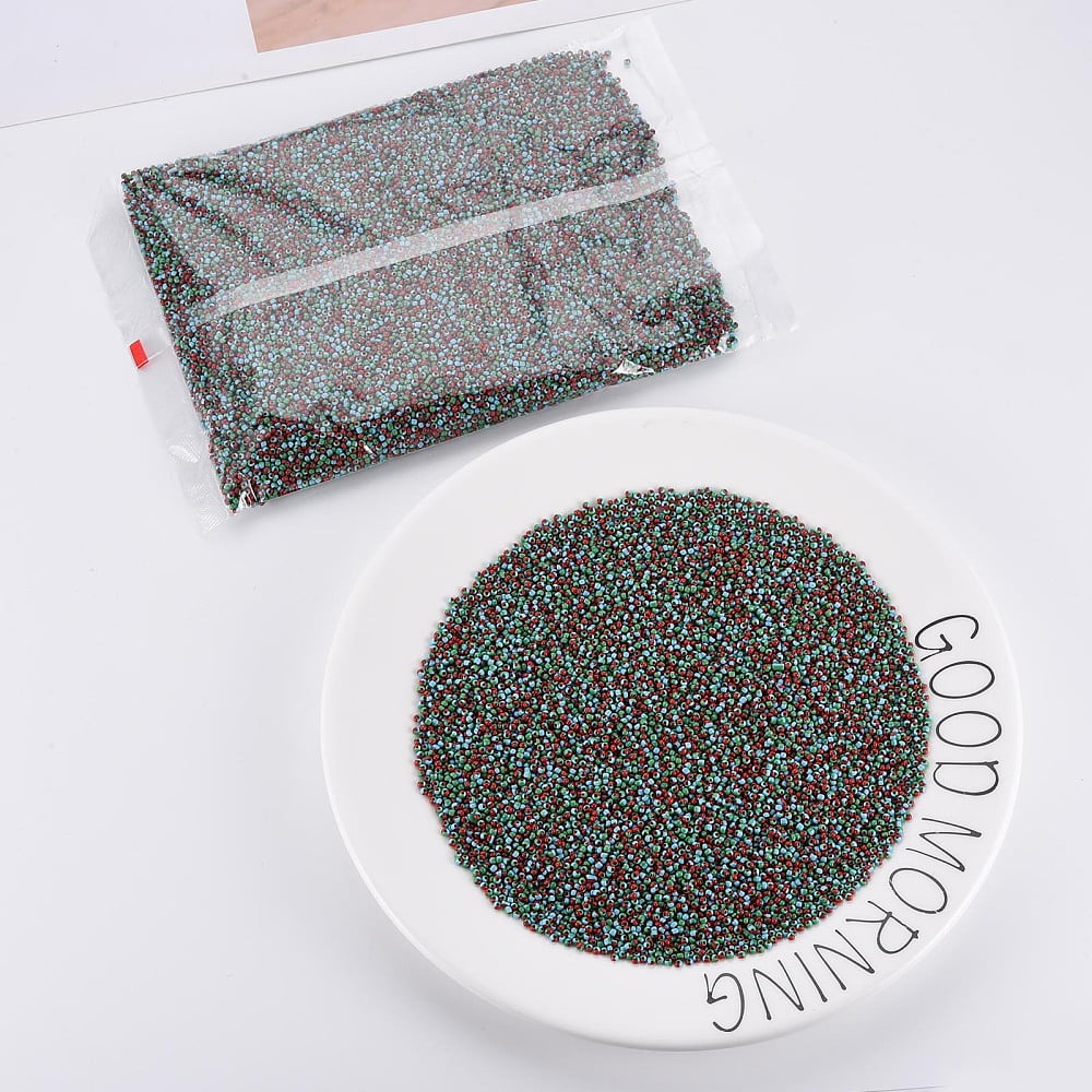 12/0 Glass Seed Beads Opaque Colours Seep Light Sky Blue 2mm hole: 0.8mm