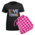thumbnail image 5 of CafePress - Love TENNIS Women's Dark Pajamas - Women's Short Sleeve Print T-Shirt and Pants Dark Cotton Pajama Set, 5 of 7
