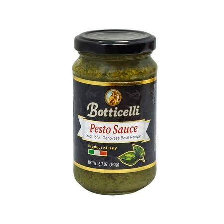 Botticelli Premium Fresh Basil Pesto Sauce for Pasta  Salad Dressing  Sandwich & Dip - Ready-to-Use Traditional Genovese Basil Pesto Made from Italy (6.7oz) (2 Pack)
