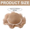 thumbnail image 2 of Circunferencia del sombrero de 52-54 cm Conjunto de sombrero de paja y bolso de paja con encaje de perlas de verano para niños Lindo sombrero para el sol para excursión, Caqui, 2 of 6