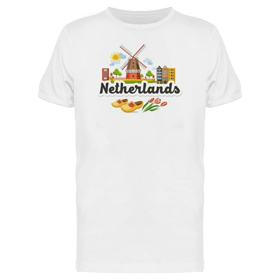 Netherlands Tourism Doodles Tee Men's -Image by Shutterstock