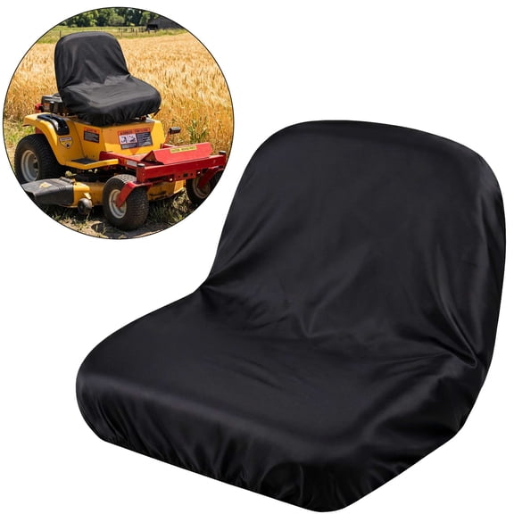 Deago Universal Waterproof Riding Lawn Mower Tractor Seat Cover Compatible with John Deere, Craftsman, Cub Cadet, Kubota (Black)
