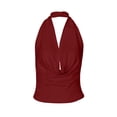 thumbnail image 5 of Women Halter Top Backless Tank Tops Cowl Neck Summer Going Out Outfits Cami Tops, 5 of 5
