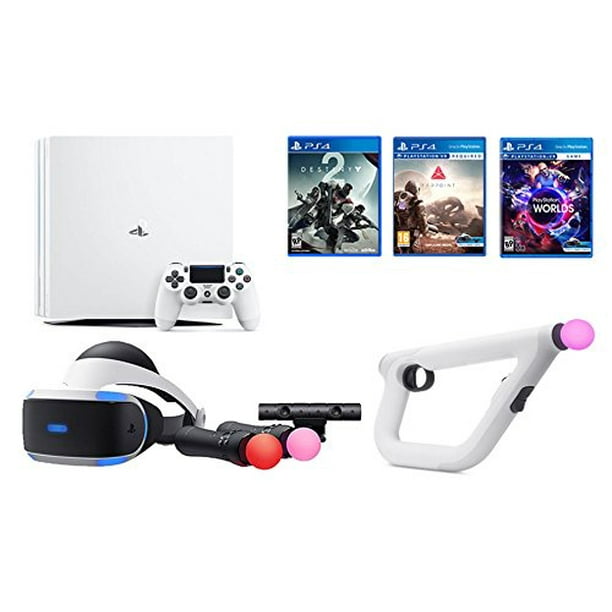 Playstation Vr Launch Bundle 3 Items Vr Launch Bundle Psvr Aim Controller Farpoint Bundle Playstation 4 Pro 1tb Console Destiny 2 Bundle Walmart Com Walmart Com
