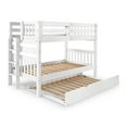thumbnail image 6 of Bedz King Bunk Beds Twin over Twin Mission Style with End Ladder and a Twin Trundle, White, 6 of 10