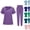 Purple, variant on Scrubs for Women Set Stretch Fit Scrub Top & Jogger Pants Medical Nurse Uniforms Set