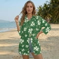 thumbnail image 3 of Xixirimido Shamrock Green Music Notes Print Women's Button Down Beach Cover Up Dress Long Sleeve Swimwear Cover Up Casual Loose Shirt Dress for Summer, Size XL, 3 of 7