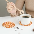 thumbnail image 3 of Leather Coasters with Heat-resistant for Drinks, Cute Juicy Red Orange -标题2 Round Shape, 3 of 5