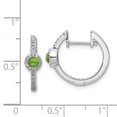 thumbnail image 2 of 14K White Gold Earring Hinged Huggie Women'S Peridot Round Green Diamond 16 mm 17, 2 of 2