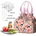 thumbnail image 4 of Boston Terrier Dog and Flower Florals Drawstring Lunch Bag Women - Drawstring Lunch Bag Insulated for Work Office - Stain-Resistant Large Lunchbags for Women with Multi-Pockets, 4 of 6