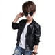 thumbnail image 1 of Chaqueta de cuero sintético para niños, chaqueta de cuero engrosada con forro polar para niños medianos y grandes, 1 of 6