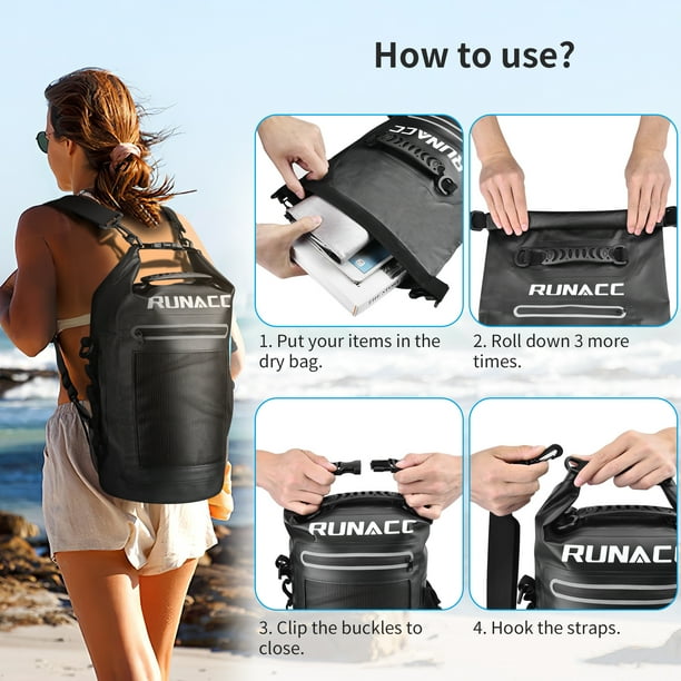 RUNACC 12L Waterproof Dry Bag Roll Top Dry Compression Sack for