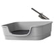 thumbnail image 4 of Caja de arena para mascotas con tapa abierta y pala, tamaño jumbo, para gatos y perros de interior. gris, 4 of 9