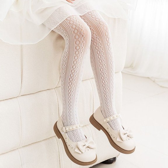 New Elasticity Girl Gift Summer Socks Girls Stocking Mesh Pantyhose Soft Hosiery Children's Tights WHITE L