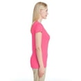 thumbnail image 2 of Gildan 47V00L Performance Tech Women's V-Neck T-Shirt Safety Pink XS, 2 of 2