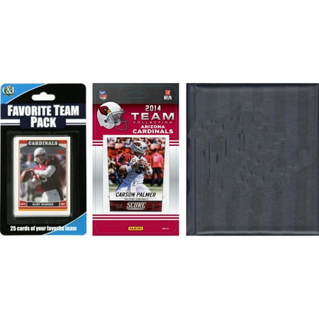 C&I Collectables NFL Arizona Cardinals Licensed 2014 Score Team Set and Favorite Player Trading Card Pack Plus Storage Album