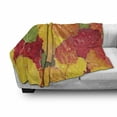 thumbnail image 3 of Fall Leaves Soft Flannel Fleece Throw Blanket, Close Overview Shot of Leaves with Raindrops Autumn Seasonal Macro Photo, Cozy Plush for Indoor and Outdoor Use, 60" x 80", Multicolor, by Ambesonne, 3 of 6