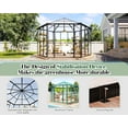 thumbnail image 6 of Jocisland 12x10x8 ft Hexagonal Greenhouse with Quick-Connect Fittings, Walk-in Aluminum Greenhouses for Garden with 2 Swing Doors and 2 Vents, Black, 6 of 7