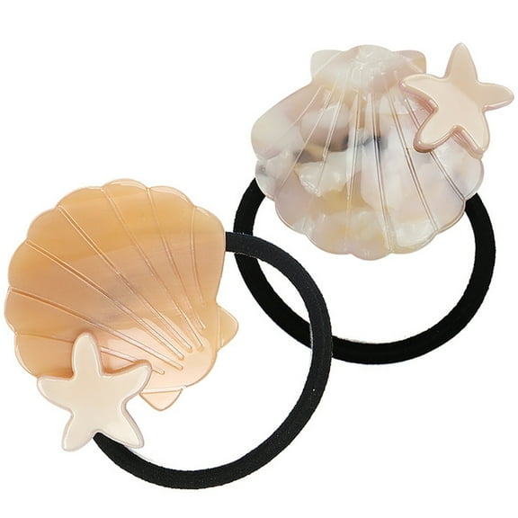 FRCOLOR  2 Pcs Women Headdress Shell Hair Rope Coils Elastic Braids Toddler Girl