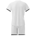 thumbnail image 6 of safuny Men's 2Pc Tracksuits Set Tops And Shorts Solid Color Crew Neck Outfits Trendy Jogging Athletic Suits Short Sleeve Summer Causal Running Sports Sweatsuit Clearance White M, 6 of 7