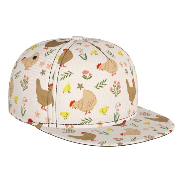 Hirioo Chicken Family for Baseball Cap Men Cap Flat Brim for Men Women Teens Adjustable Baseball Cap