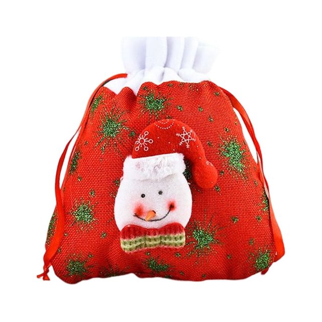 Bolsa de regalo, bolsas de dulces, calcomanía reutilizable para el hogar, decoración navideña multiusos, accesorios para festivales, diseño Kits de decoración para fiestas Muñeco de nieve Inteprter HA070785-02