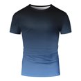 thumbnail image 4 of Plain Shirts Men's Short Sleeve T Shirts Shirts for Men Short Sleeve Casual Tops Loose Crew Neck Blouse Fashion Gradient Color Beach Athletic Summer Clothes, 4 of 5