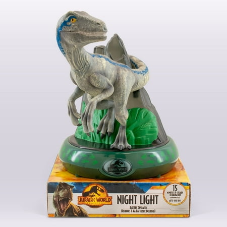 

Universal Jurassic World Blue Velociraptor Battery Operated 3D LED Night Light Easy Activation with Auto Shut Off 20278