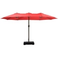 thumbnail image 1 of Aoodor 15 ft. Double Sided Patio Umbrella with Base Stand - Wine Red, 1 of 9