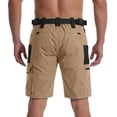 thumbnail image 6 of Zimjoy Men's Tactical Cargo Shorts with Adjustable Belt Water Resistant Multi Pocket Quick Dry Knee Length Outdoor Hiking Work Utility Shorts Khaki L, 6 of 8