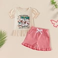 thumbnail image 2 of HCNTES Toddler Girl Outfit Letter most definitely not all in a row Tee and Plaid Shorts 2-Piece Set for Daily Wear Summer Girl Clothes, 2 of 4