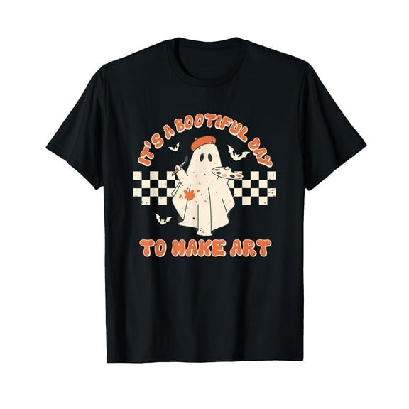 It's A Bootiful Day To Make Art Halloween Art Teacher T-Shirt