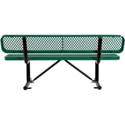 Global Industrial 72L Expanded Metal Mesh Bench w/Back Rest, Green