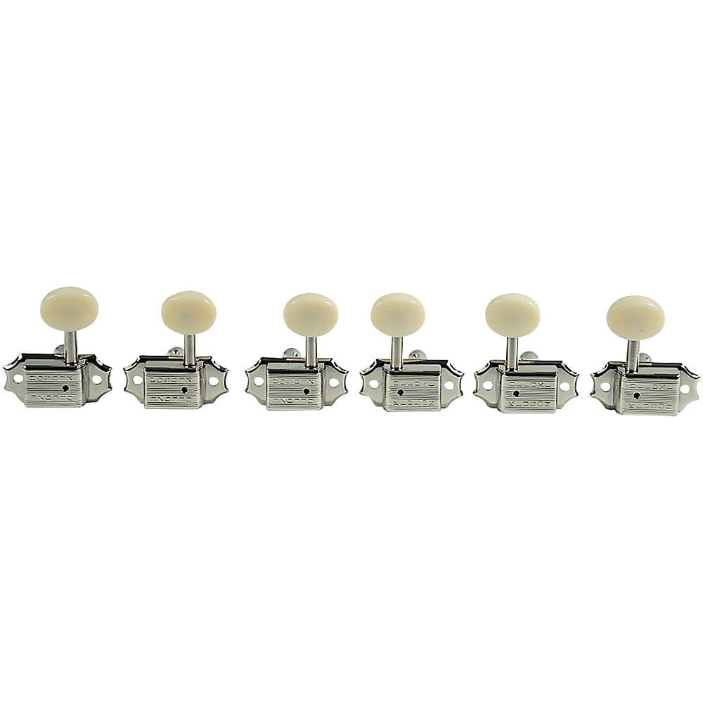 Kluson 3 Per Side Deluxe Series Tuning Machines Double Line Nickel
